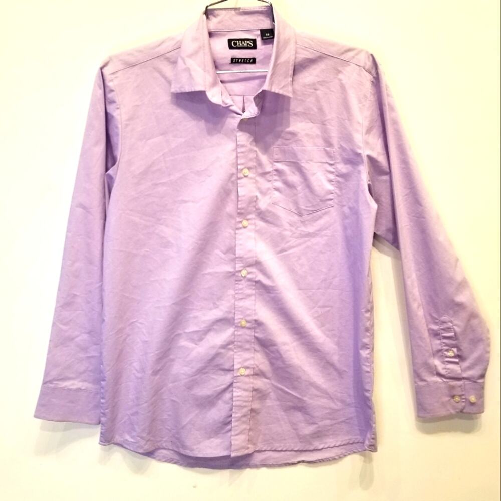 Chaps Lavender Purple Women's Long Sleeve‎ Button Shirt Stretch Plus Size 18